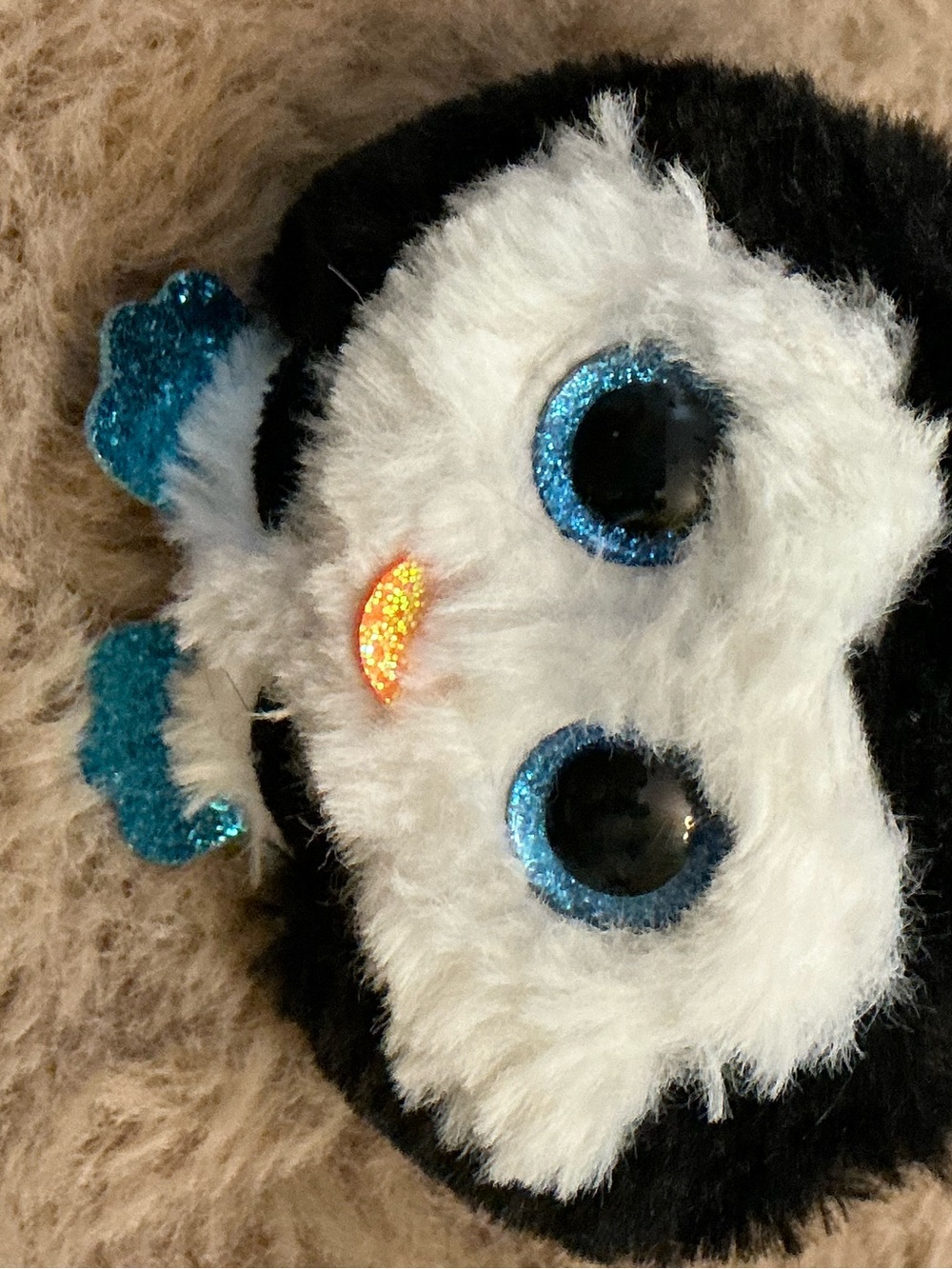 Ty Puffies Waddles Penguin Plush Weighted Ball Round Glitter Eyes 2020